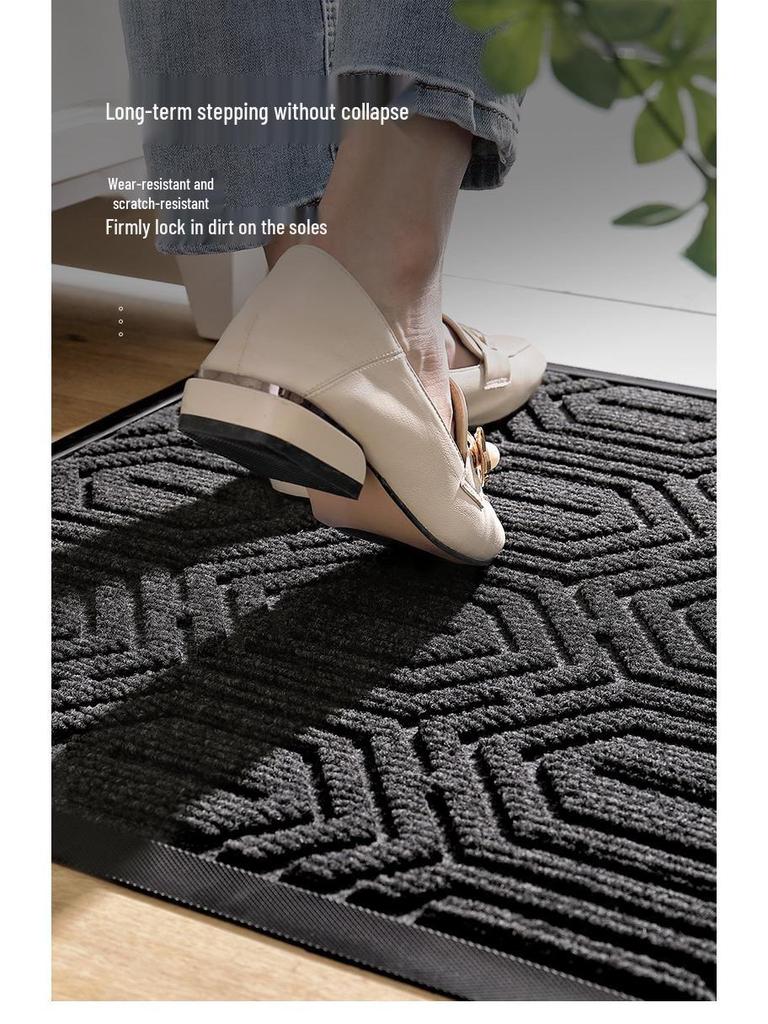 Anti-Slip Outdoor Rubber Door Mat - Dirt-Resistant High-End Entrance Carpet for Home.