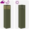 Solar LED Path Light 2 Pcs Olive Green Cold Rolled Steel