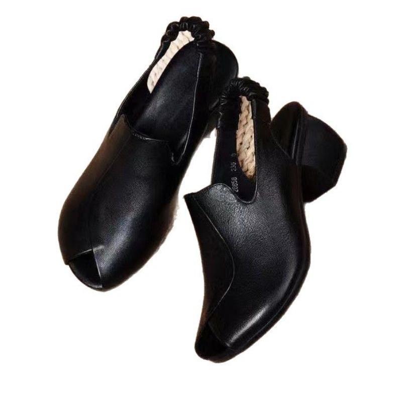 2026 Lente en Zomer Nieuwe Modieuze Dames Sandalen met Middelhoge Blokhak en Visbek