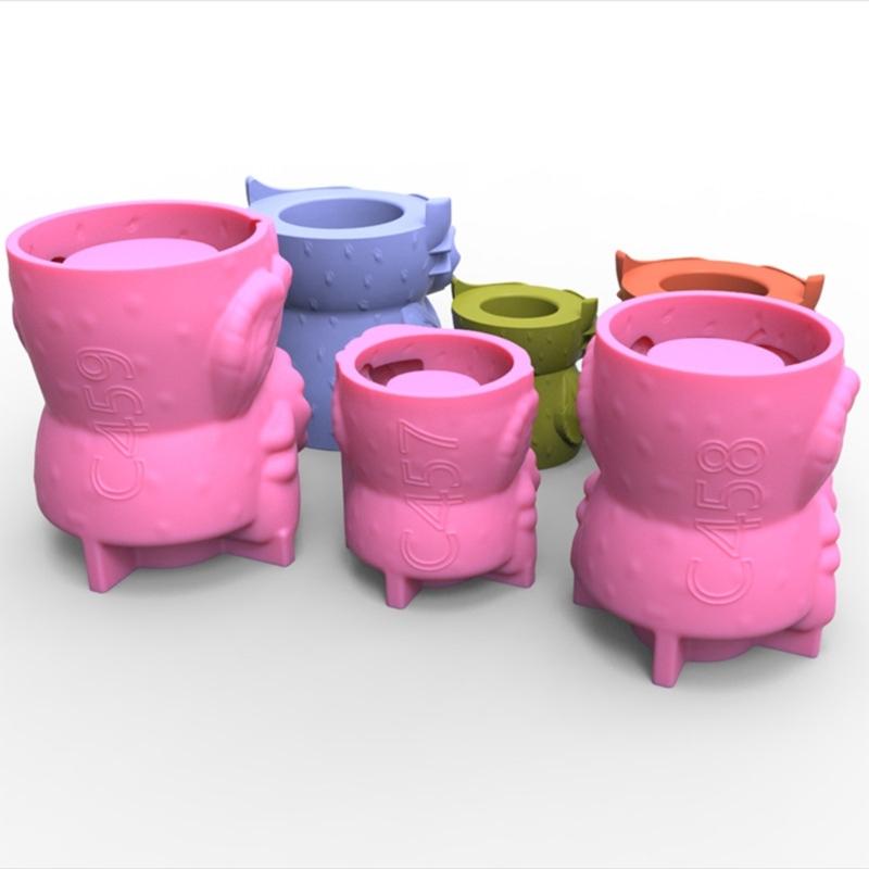 Owl Mom Dad Gypsum Flower Pot Silicone Mold Epoxy Resin Casting Mold Succulent Vase Cement Clay Mold Pen Holder Mold