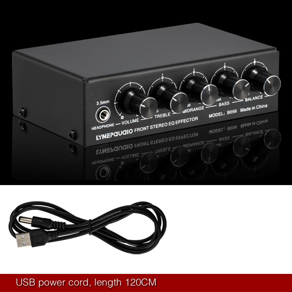 LYNEPAUAIO Stereo Preamplifier Preamp Stereo Toner High Medium Bass Adjuster 3 Channel Sound Mixer