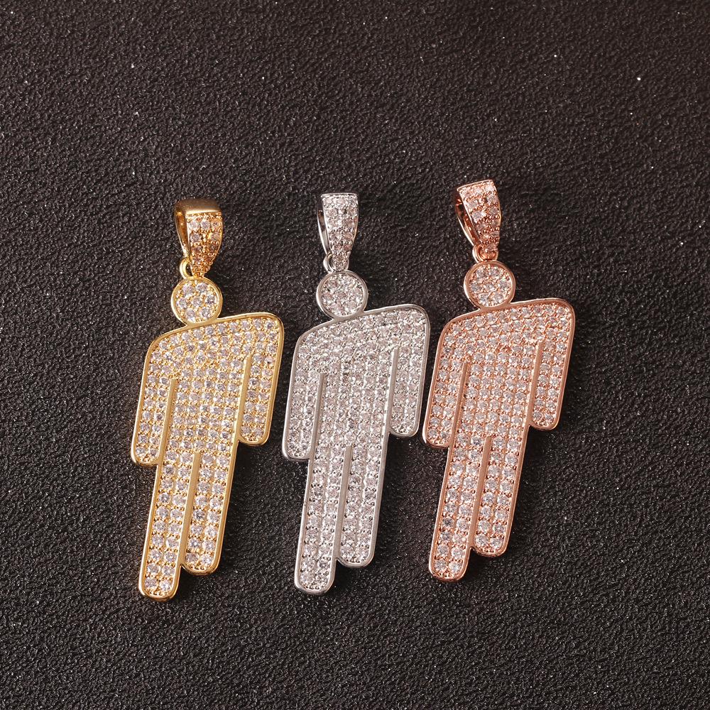 European Cartoon Zirconia Pendant Necklace - Hip Hop Style for Men and Women