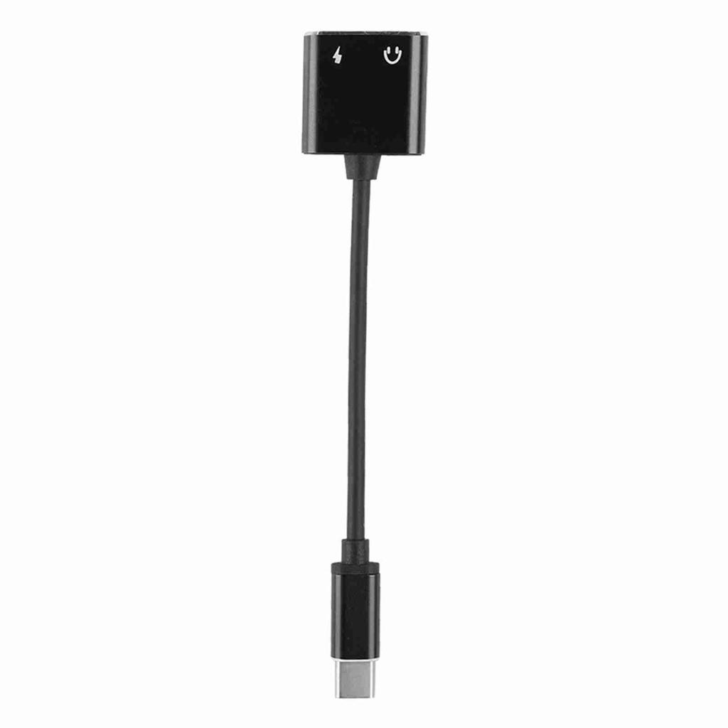 2 in 1 3.5mm Type C Audio Adapter Converter Audio Headphone Adapter (Black)