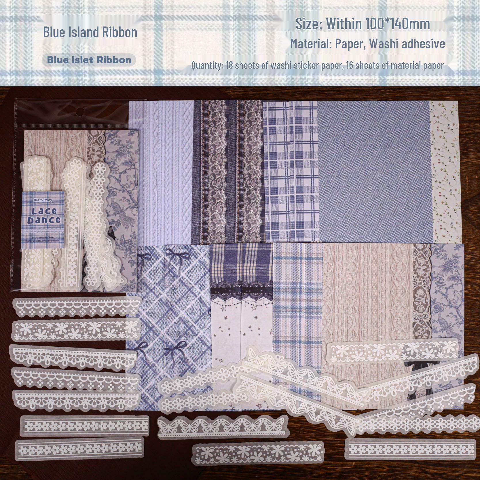 Retro Story Lace Dance Series Journaling Collage Set – 4 Material Types