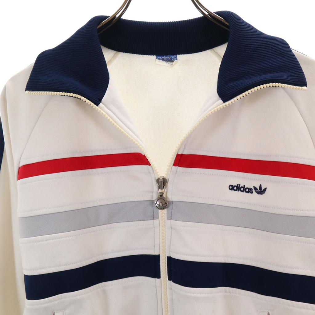 adidas 70s West German Tag Vintage Track jacket M white Descente jersey Men's Used