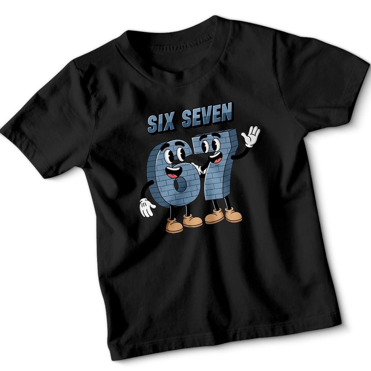 67 Six Seven Funny Number With Joke Print Kids T-Shirt Novelty Boys Girls Tee #1 160