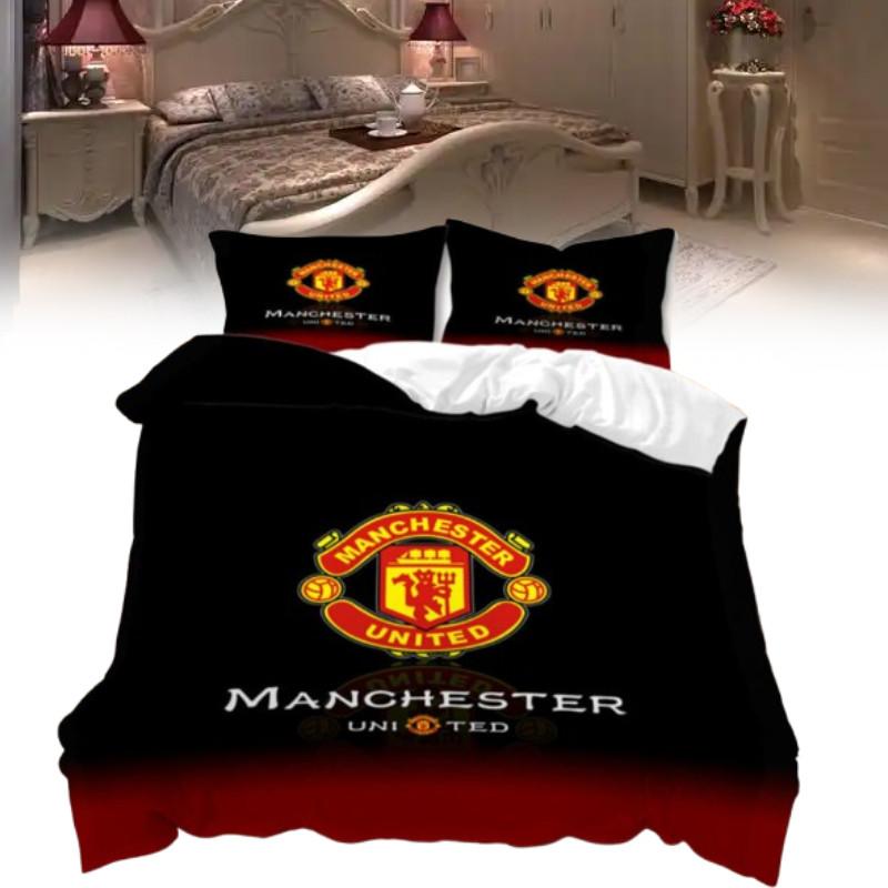 Pattern Digital Manchester Printed Duvet Cover Pillowcase Set Bedding Bedroom