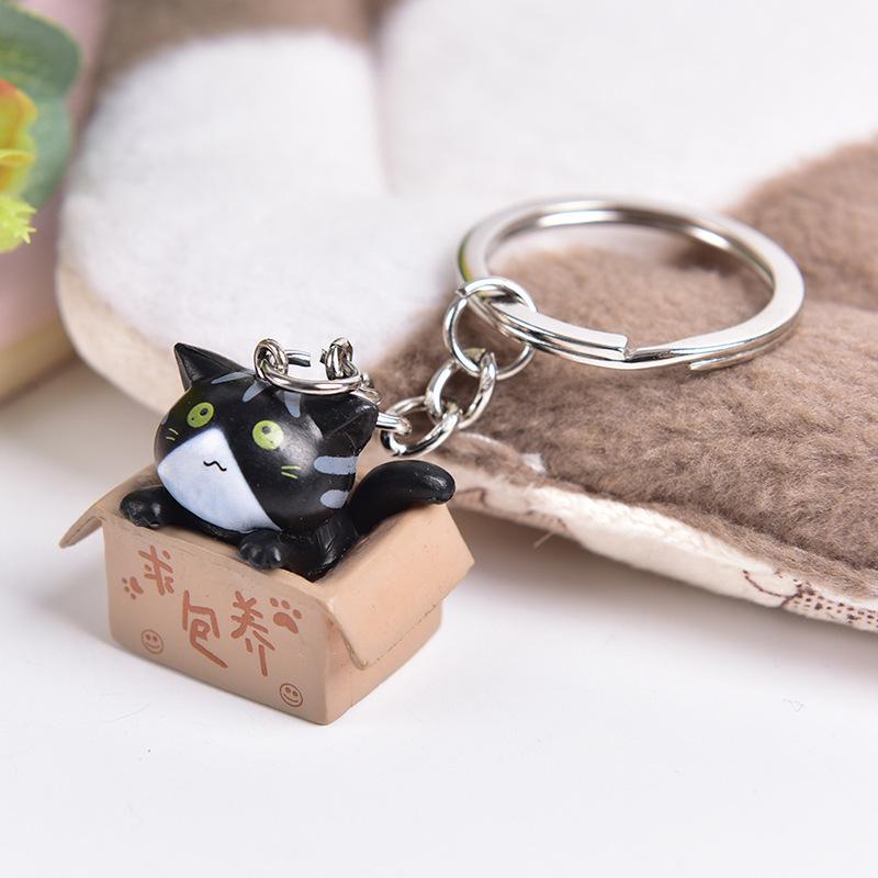 Cartoon Pvc Cat Keychain Cute Key Ring Small Gift for Events Couple Family Keychain Pendant