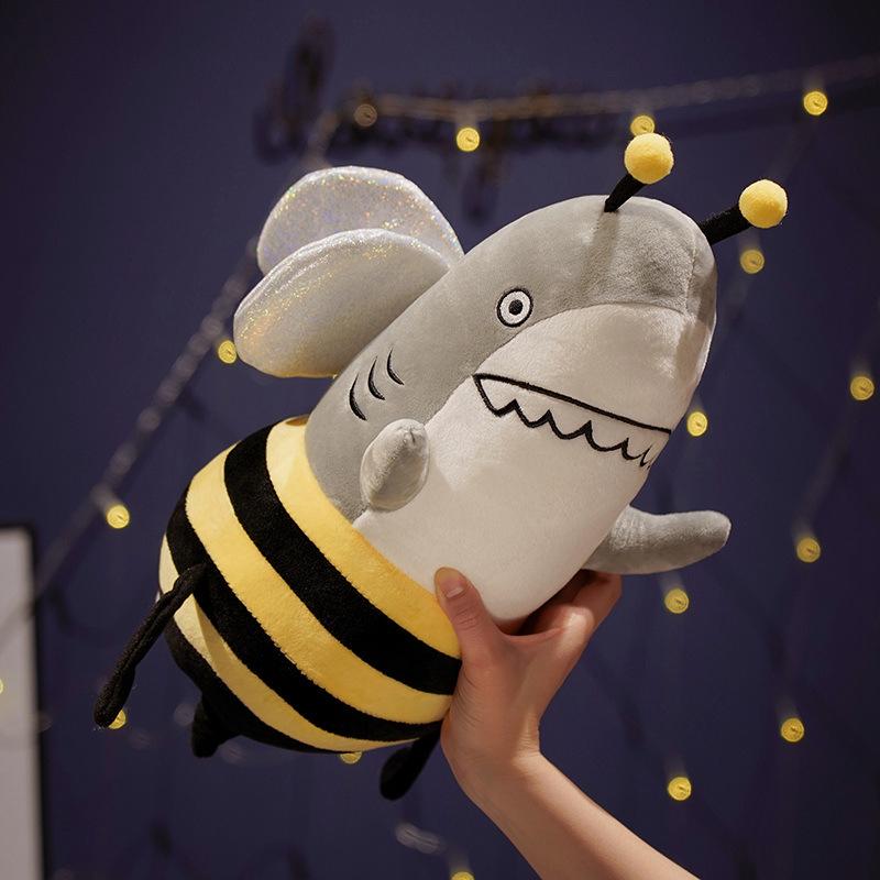 

Shark Bee Pillow Plush Toy Bee Doll Children Soothing Ragdoll Funny Birthday Gift Female 35cm（0.4kg）