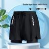 Junwen Men's Quick-Dry Double-Layer Swim Trunks