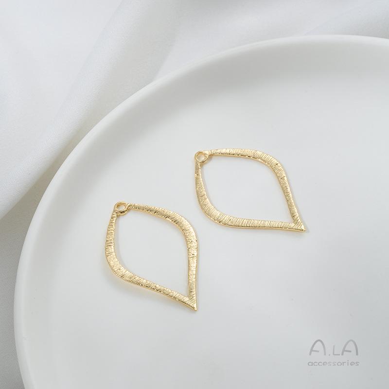 14K Gold-Filled Geometric Pendant: Square, Round, Teardrop, Heart Shapes for DIY Earrings