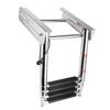 4‑Step Deck Ladder Folding Telescopic Boat Stair Pedal 304 Stainless Steel W Retaining Rope