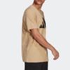 adidas 3bar Logo Tee Logo Printing Sports Round Neck Short Sleeve Khaki Men's GU3644