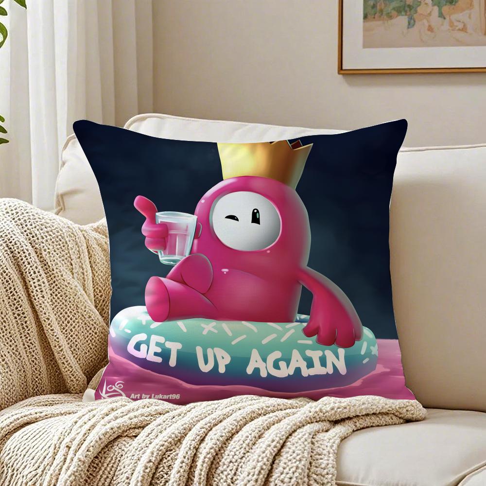 

fFall Guys Beans Cushion Cover Pillowcase Antidustmite living Room Sofa Decor Cushion Room 30X30cm