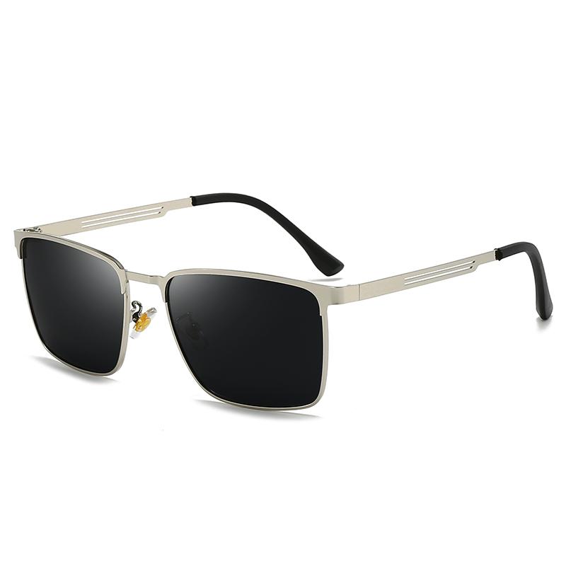 

New Ultra-light Business Style Men’s Sunglasses With Rectangular Frames, Fashionable For Outdoor Driving And Sun Protection 5150 серебряный