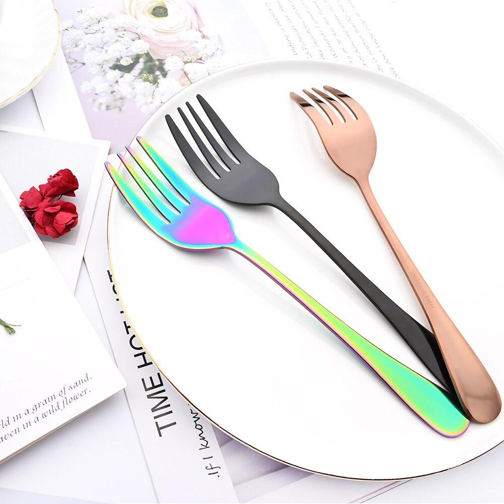 2Pcs Mirror Gold Cutlery Set Service Spoon Fork Dinnerware Cutlery Set Stainless Steel Kitchen Buffet Dinner Restaura Tableware