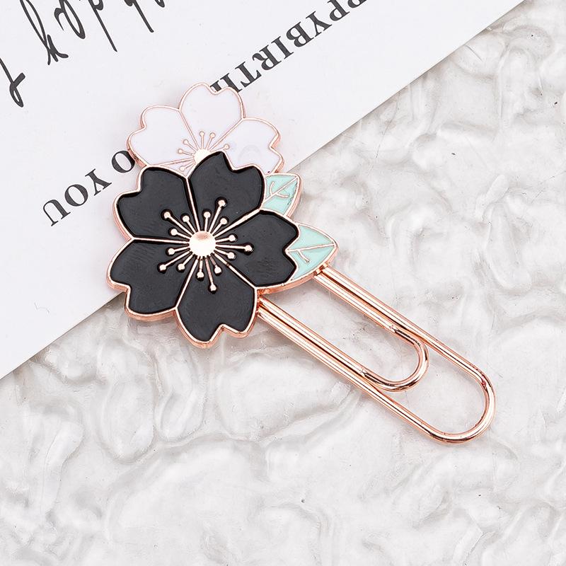 Kirschblüten Büroklammern, Schüler-Anstecknadeln, Buchhalter, Metall-Büroklammern, Dekorative Halter für Schülernotizbücher