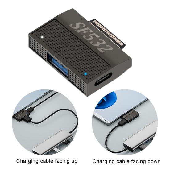 Adattatore di Ricarica per Tablet Convertitore USB ad Alta Velocità Dimensioni di Trasmissione Compatte Convertitore Universale Portatile per Surface