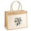 Jute Tote Bag - PLANETEE - « I Can't Be Minimalist » Collection - Beagle Pattern - Jute and Cotton Canvas - 43×33×21 Cm 21 L