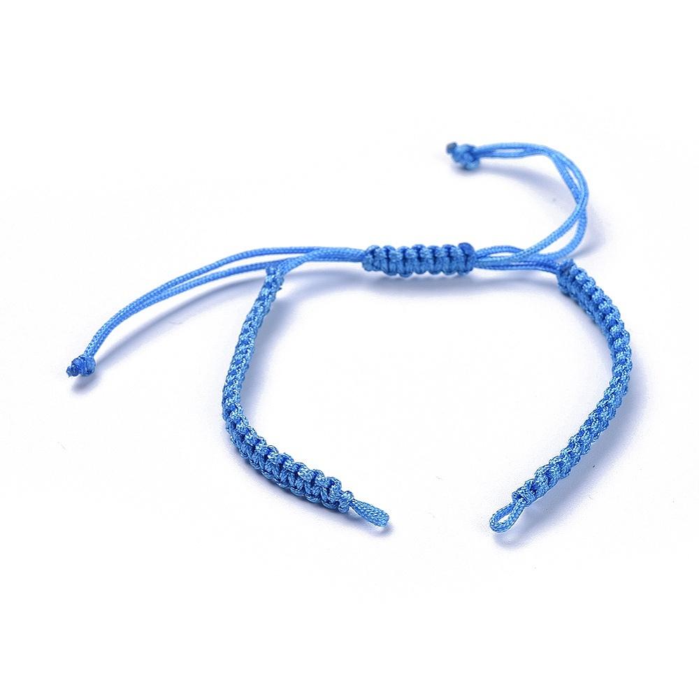 50pcs Multicolor Adjustable Braided Nylon Twisted Cord Bracelet Making Chinese Knot Bangle DIY Jewelry Findings 1¬1.55cm Long