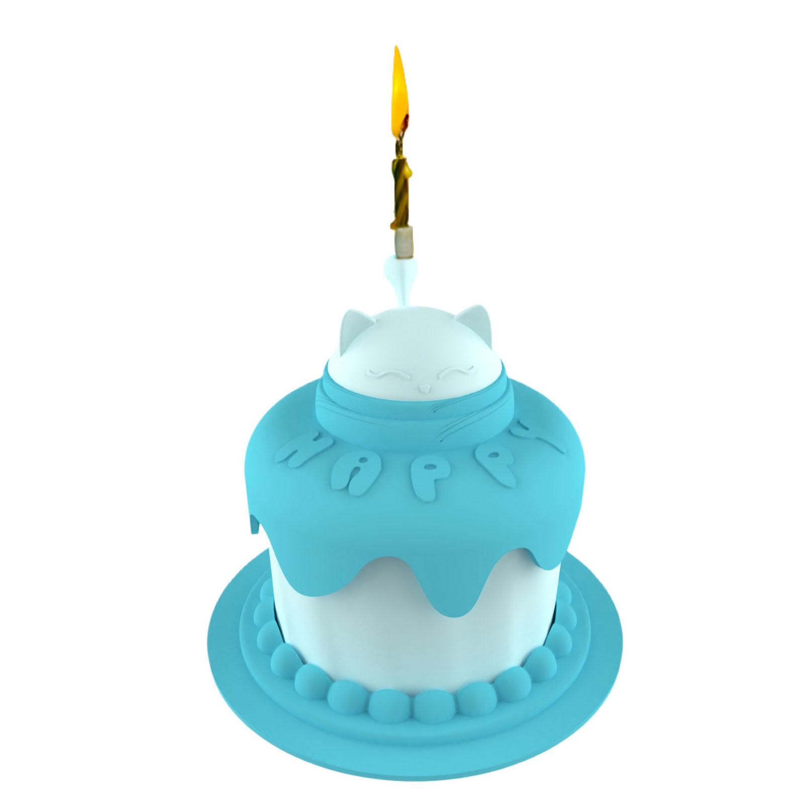 Cats Cake Snack Bowl Pet Multi Functional Feeding Bowl синий