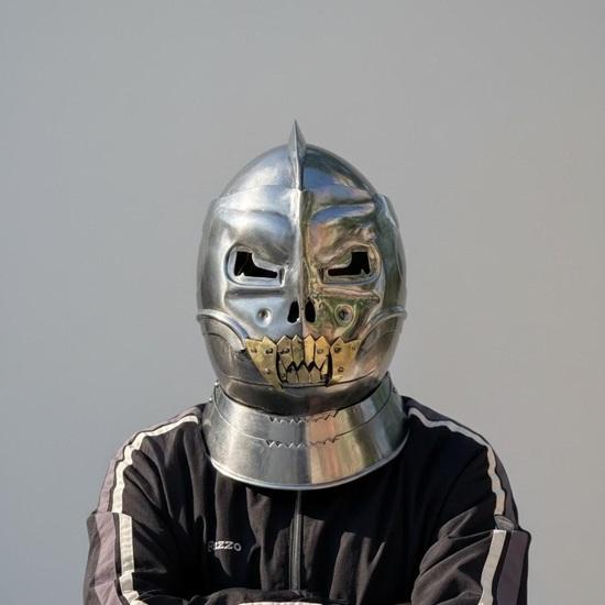 Medieval Old Demonic Face Helmet, Ghost Skull Design for LARP Halloween Roleplay Helmet For Events Gift
