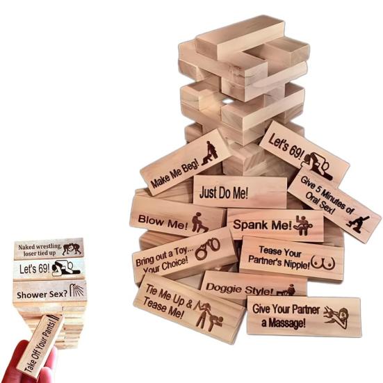 48Pcs Super Naughty Building Blocks Romantic Adult Party Gift Valentine Tumbling Tower Stacking Blocks Game