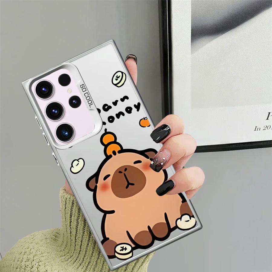 Cute Capibala Phone Case for Samsung Galaxy S21 S25 S23 S24 FE S22 Ultra S24Ultra S20 FE Note 20 Ultra S25Plus Soft Shell