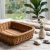 Kunststoff-Rattan-Geflecht-Besteckaufbewahrungskorb für Hotel-Restaurant-Theke, Tischplatte, Buffet und Servicebereich-Organisation