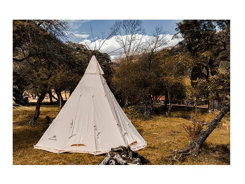 Tenda da campeggio doppia Pyramid Beige antivento per esterni