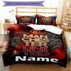 3pcs Duvet Cover Set (1*Duvet Cover + 2*Pillowcase, Without Core), Custom Name Manchester UnitedPattern Bedding Set, Home Bedroom Decor Gift