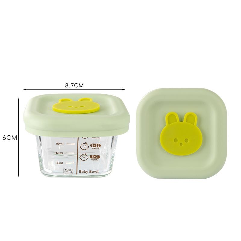 Glass Bowl Baby Food Supplement Bowl With Scale Portable Lunch Box Food Storage Seal Heating Food Grade Silicone