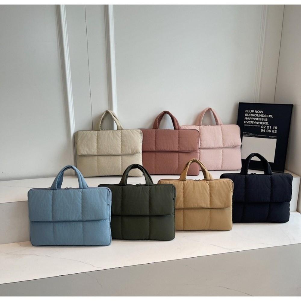Einfache 16-Zoll-Laptoptasche Stoßfest Gepolstertes Kissen Laptopschutzhülle Leichte gesteppte Puffer-Notebook-Aufbewahrungstasche Herren Damen