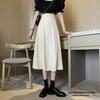 2024 Black High-Waisted Mid-Length A-Line Skirt: Slimming, Versatile Women's Skirt for Spring & Summer