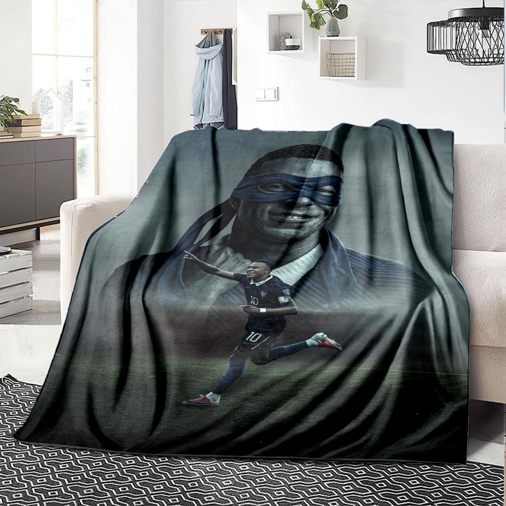Star Player Kylian Mbappé Blanket Comfortable Great for Office Couch Bed for All Seasons Playful Design Best Holiday Gift for Friends Family