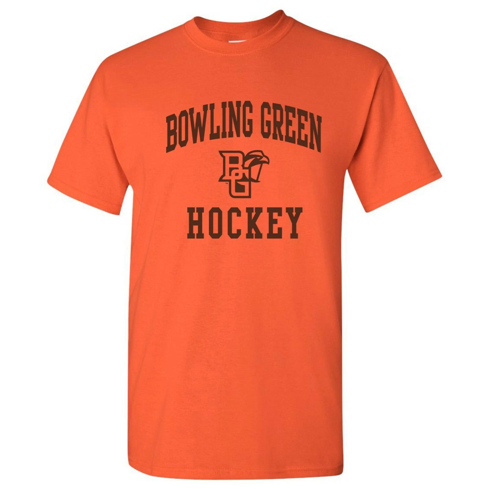BGSU Falcons Arch Logo Hockey T Shirt - Orange XL