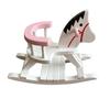 1pc Miniature White Wooden Rocking Horse Chair Nursery Room Furniture accessories