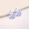 Vintage Blaue Und Weiße Porzellanohrringe Chinesischer Stil Wellenpunkt Elegante Geometrische Ohrringe Damen Ohrschmuck