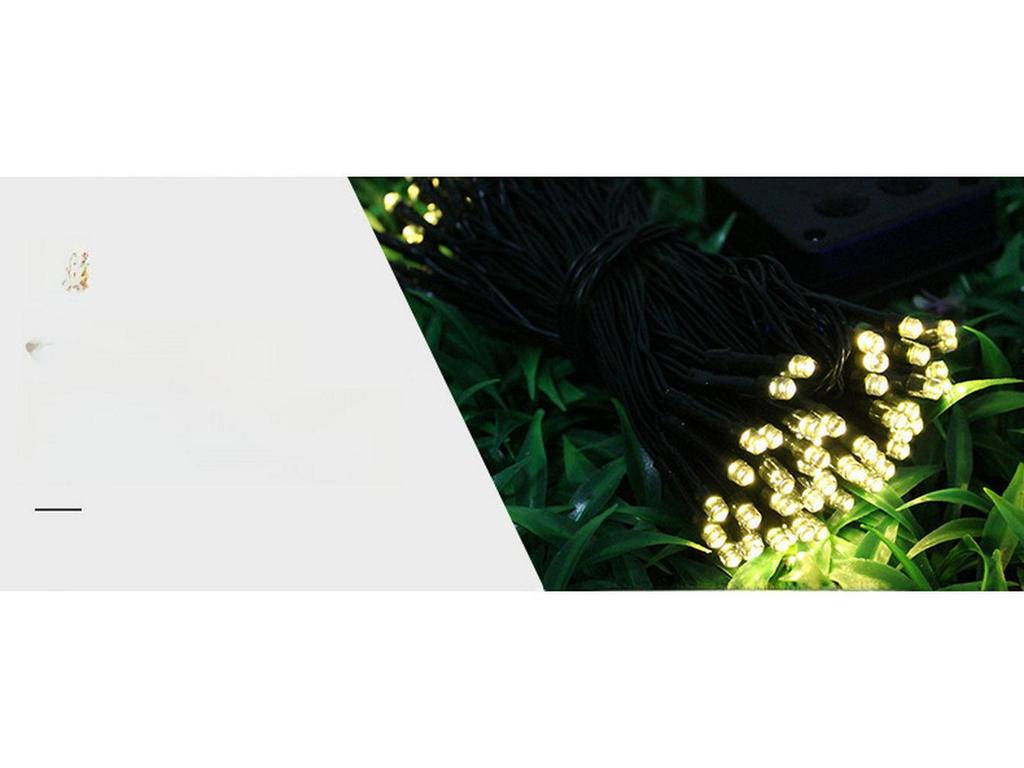 Waterproof Solar LED String Lights with Ground Plug - Outdoor Camping, Garden, and Holiday Decoration with 8 Functions