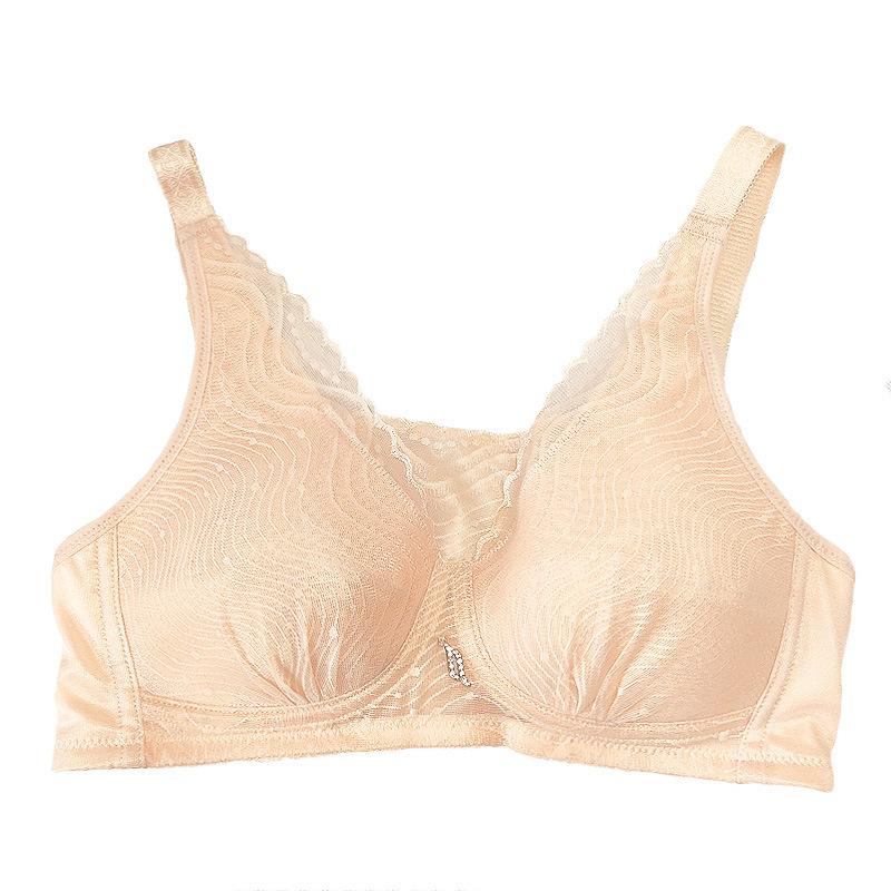 

New women s rimless bra full cup tube top underwear thin big chest small bra 75A рожевий
