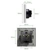 Bseed Europe Russia 16A Wall Power Socket White Black Grey Gold Crystal Glass Panel Plug Electrical Outlet for Home Improvemet