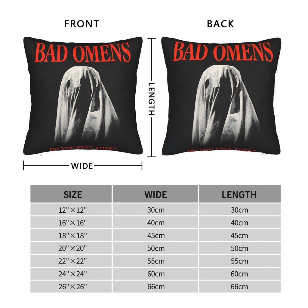 Bads Omensss Do You Feel Love Tour Pillow Cover Kawaii Pillow Case For Chair Sofa Home Decor Print Cushion Cover Gift Idea