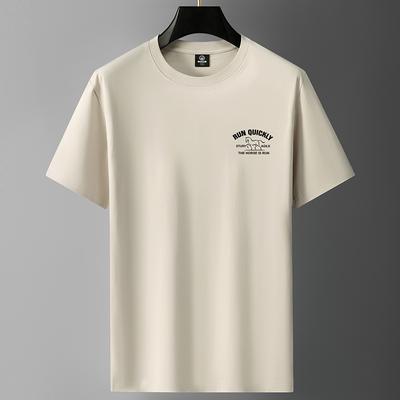 Large Size M-6XL Pure Cotton Mens T-shirt Short-sleeved Round Neck Boy Tee Shirt