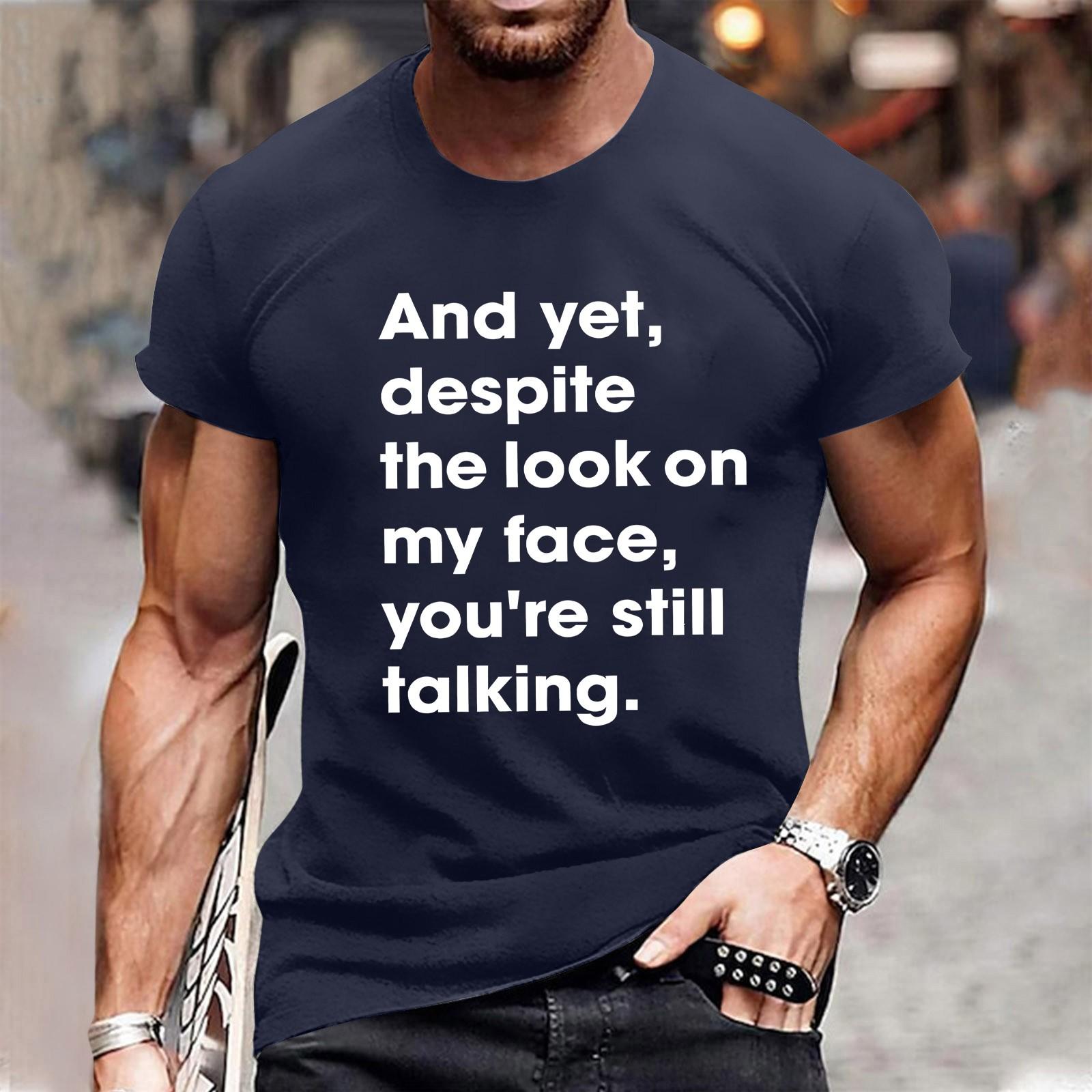 

Мужская модная футболка уличная повседневная одежда с коротким рукавом L тёмно-синий