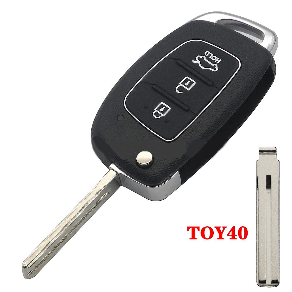 3 Button Key Shell Case For Hyundai ix35 i40 Solaris Sonata Tucson Elantra TOY40