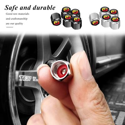 4Pcs 3D Styling Car Wheel Tire Valve Caps Stem Cap Accessories For Fiat Abarth 500 Punto Doblo Stilo Bravo Panda Ducato Pondo
