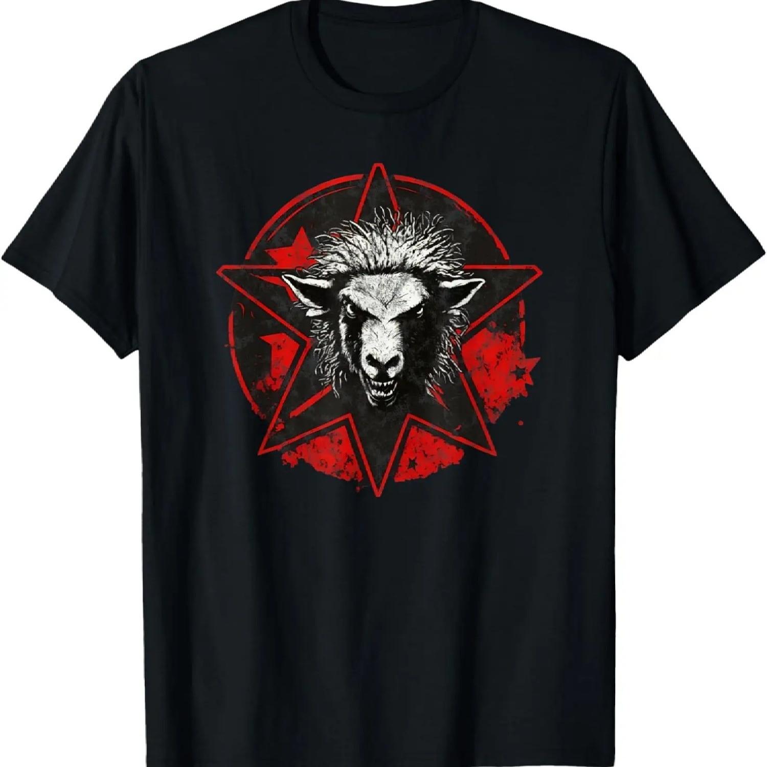 

Angry sheep, black, red, anarchy, revolution, star, vintage T-Shirt XXXXXL чорний