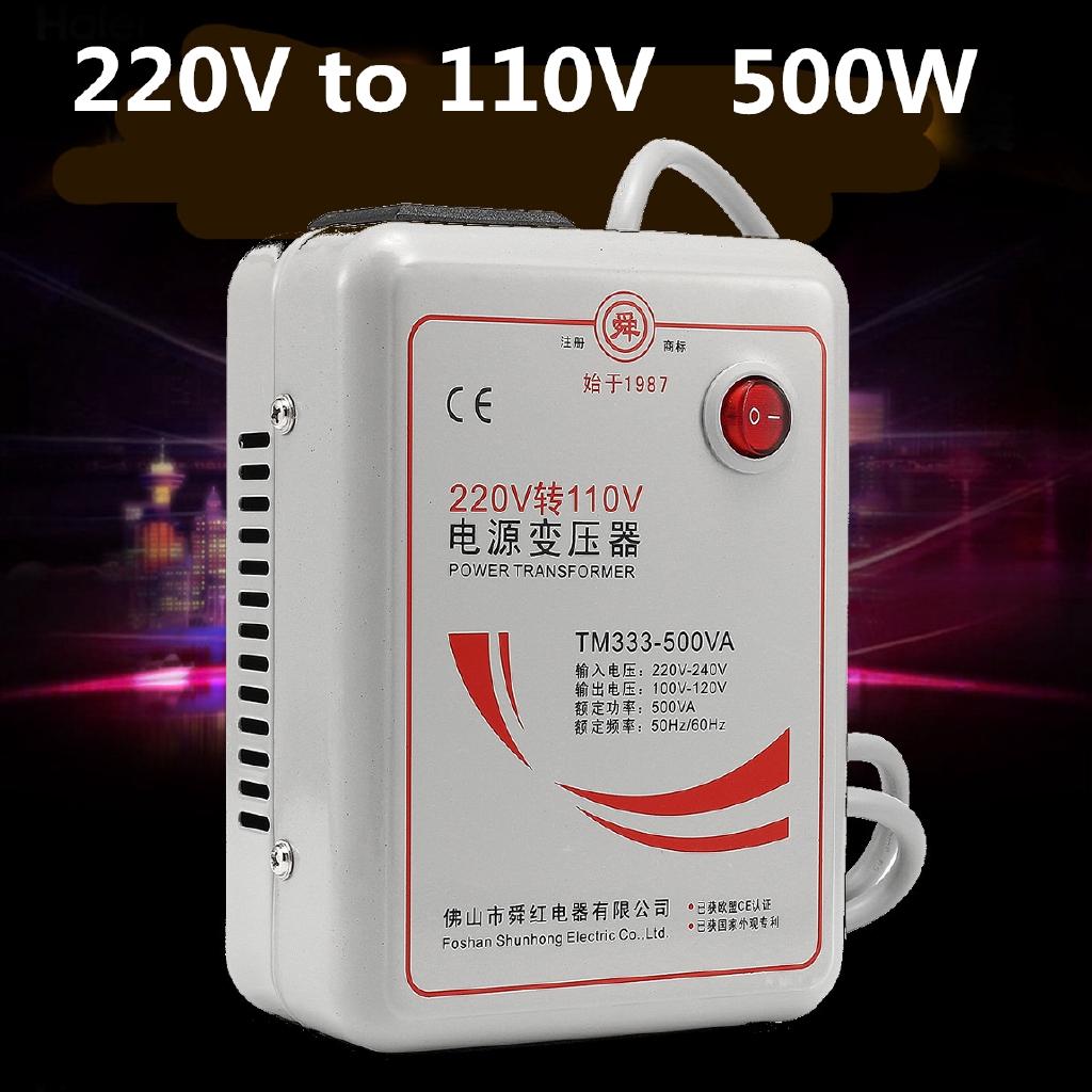 AC 110v 220v Inverter Charger Voltage Transformer Step Down Converter Voltage Converter 500 Watts Adapter Pure Copper Coil 500W