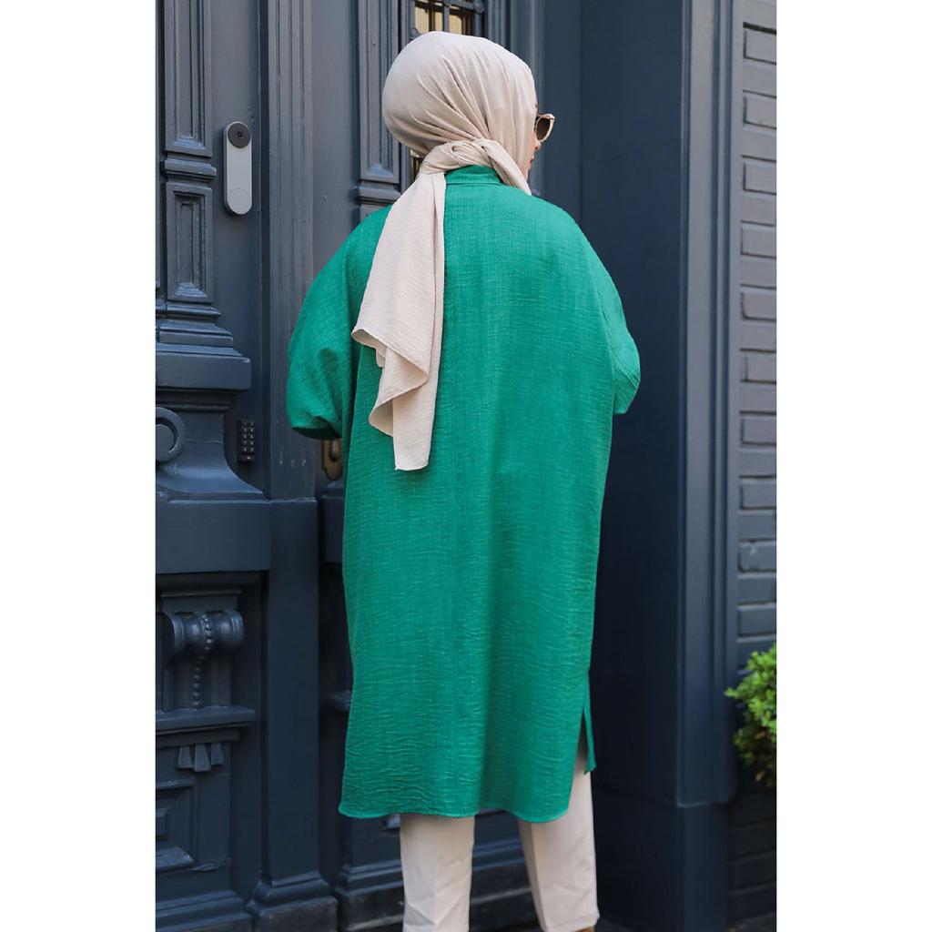 Buttoned Brown Hijab Tunic 663kh