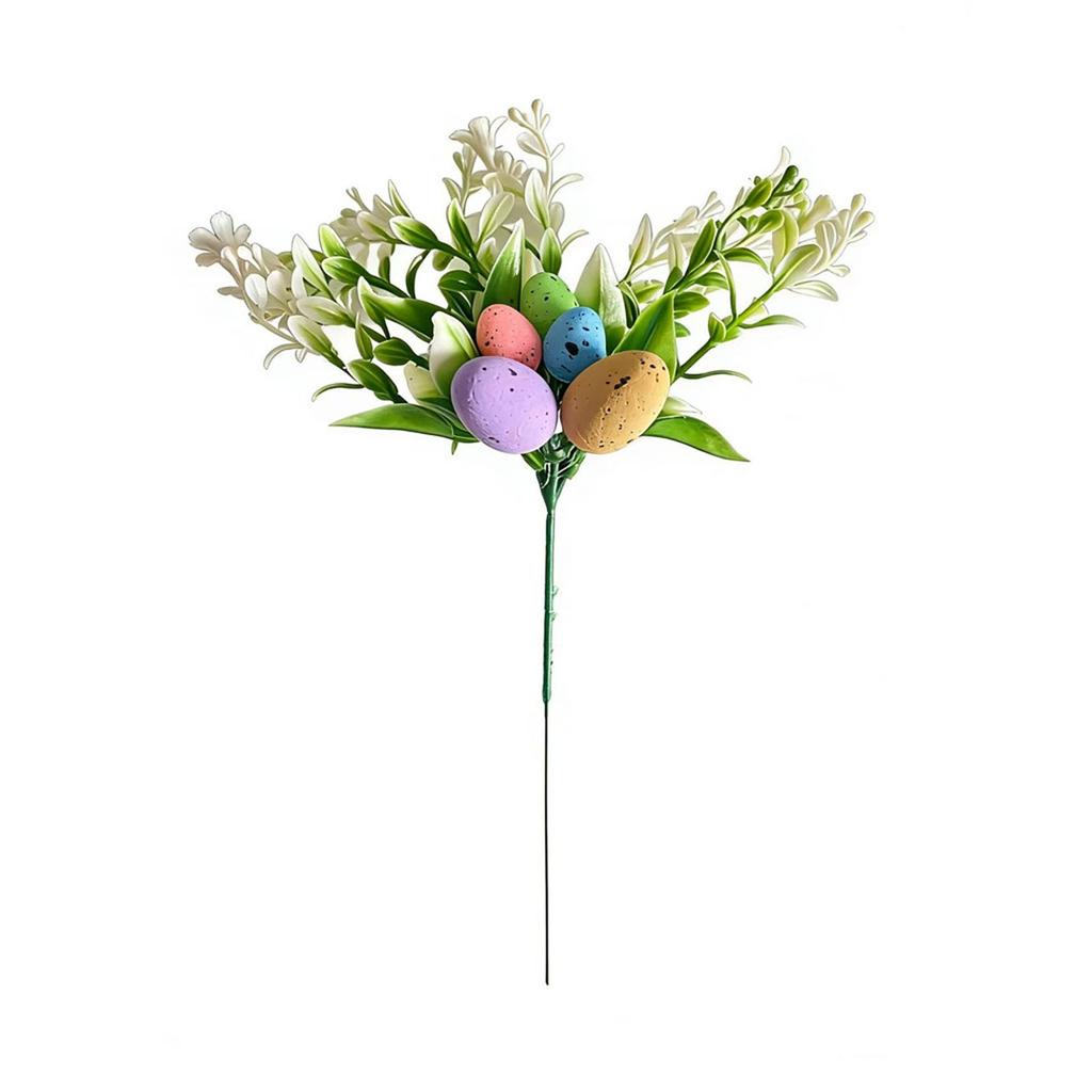 Easter Faux Egg Flower Branch Made Of  And Lightweight Plastic For Long-lasting Seasonal Use.